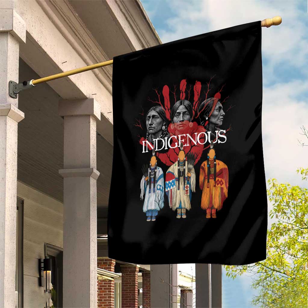 Native American Indigenous Women MMIW Red Hand Indian Garden Flag - Wonder Print Shop