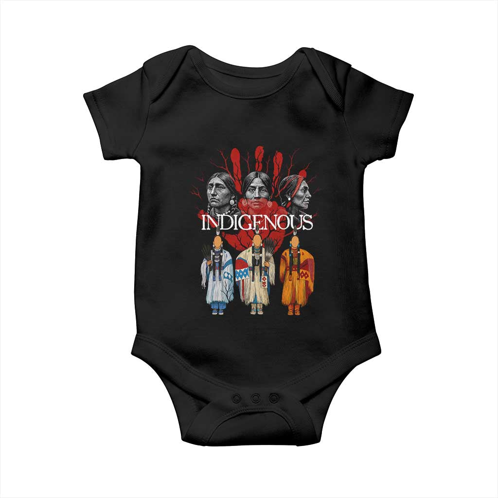 Native American Indigenous Women MMIW Red Hand Indian Baby Onesie - Wonder Print Shop