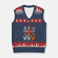 Native American Indigenous Women MMIW Red Hand Indian V-Neck Knit Sweater Vest - Wonder Print Shop
