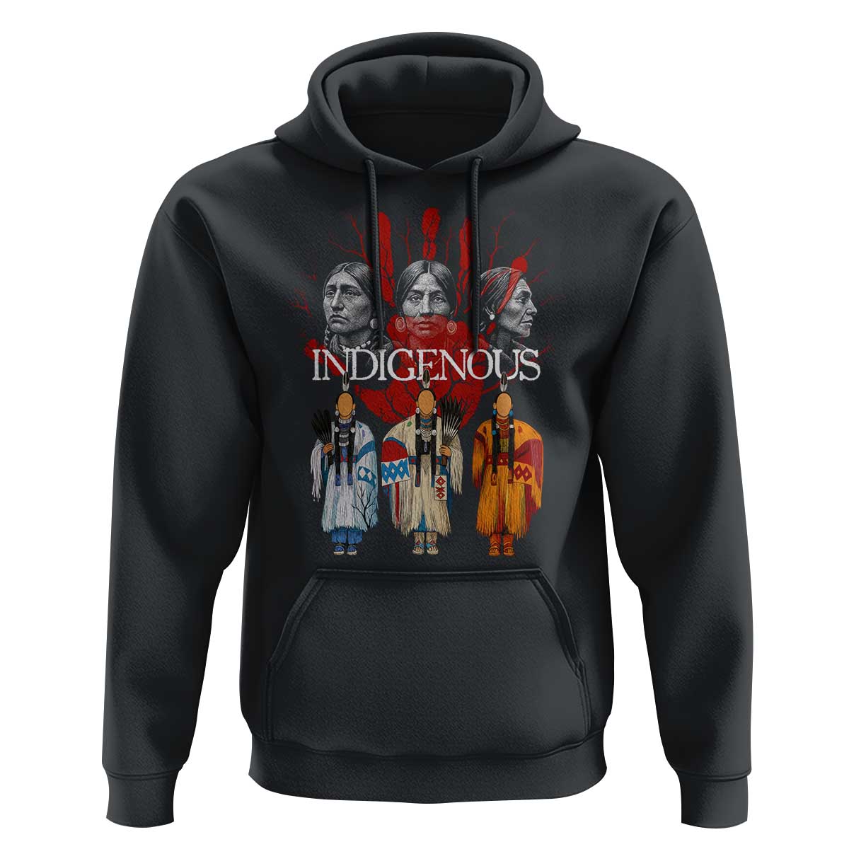 Native American Indigenous Women MMIW Red Hand Indian Hoodie - Wonder Print Shop