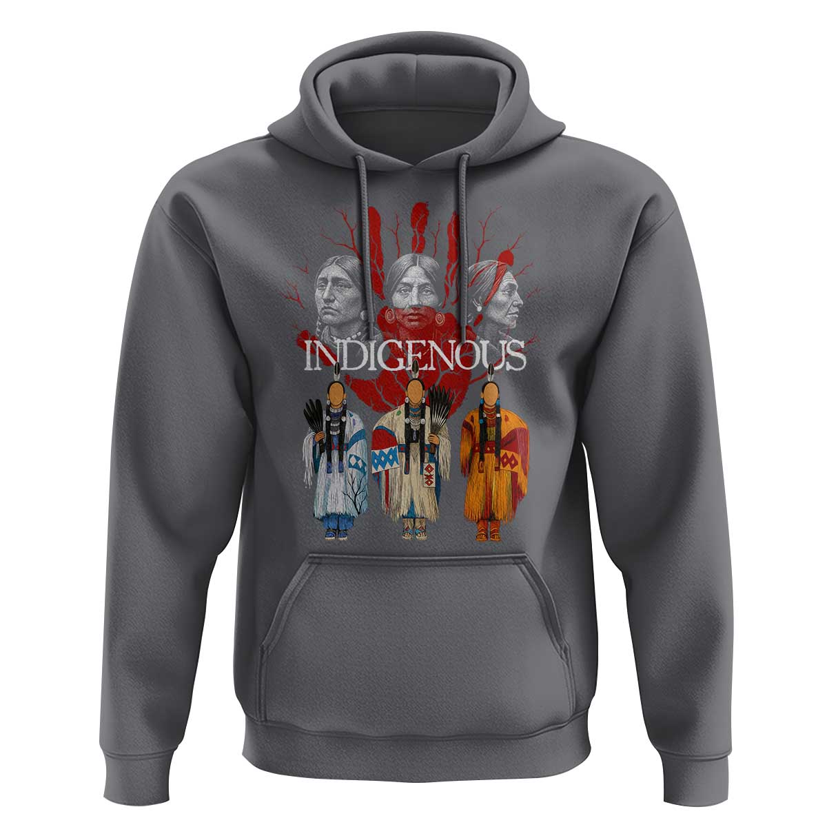 Native American Indigenous Women MMIW Red Hand Indian Hoodie - Wonder Print Shop