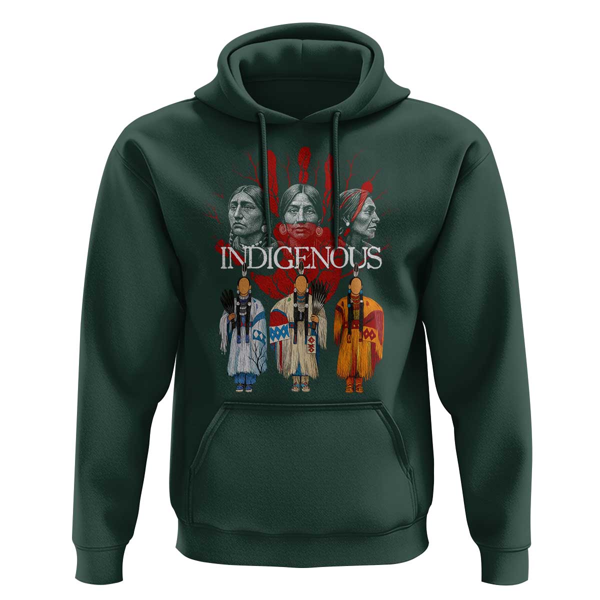 Native American Indigenous Women MMIW Red Hand Indian Hoodie - Wonder Print Shop