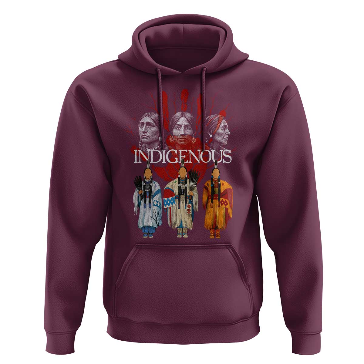 Native American Indigenous Women MMIW Red Hand Indian Hoodie - Wonder Print Shop