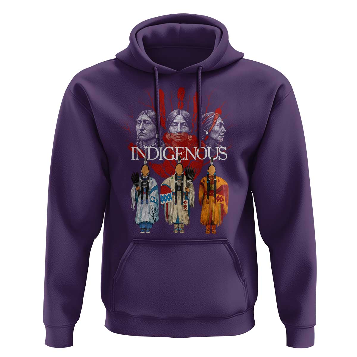 Native American Indigenous Women MMIW Red Hand Indian Hoodie - Wonder Print Shop