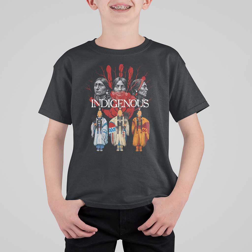 Native American Indigenous Women MMIW Red Hand Indian T Shirt For Kid - Wonder Print Shop