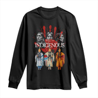 Native American Indigenous Women MMIW Red Hand Indian Long Sleeve Shirt - Wonder Print Shop