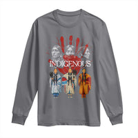 Native American Indigenous Women MMIW Red Hand Indian Long Sleeve Shirt - Wonder Print Shop