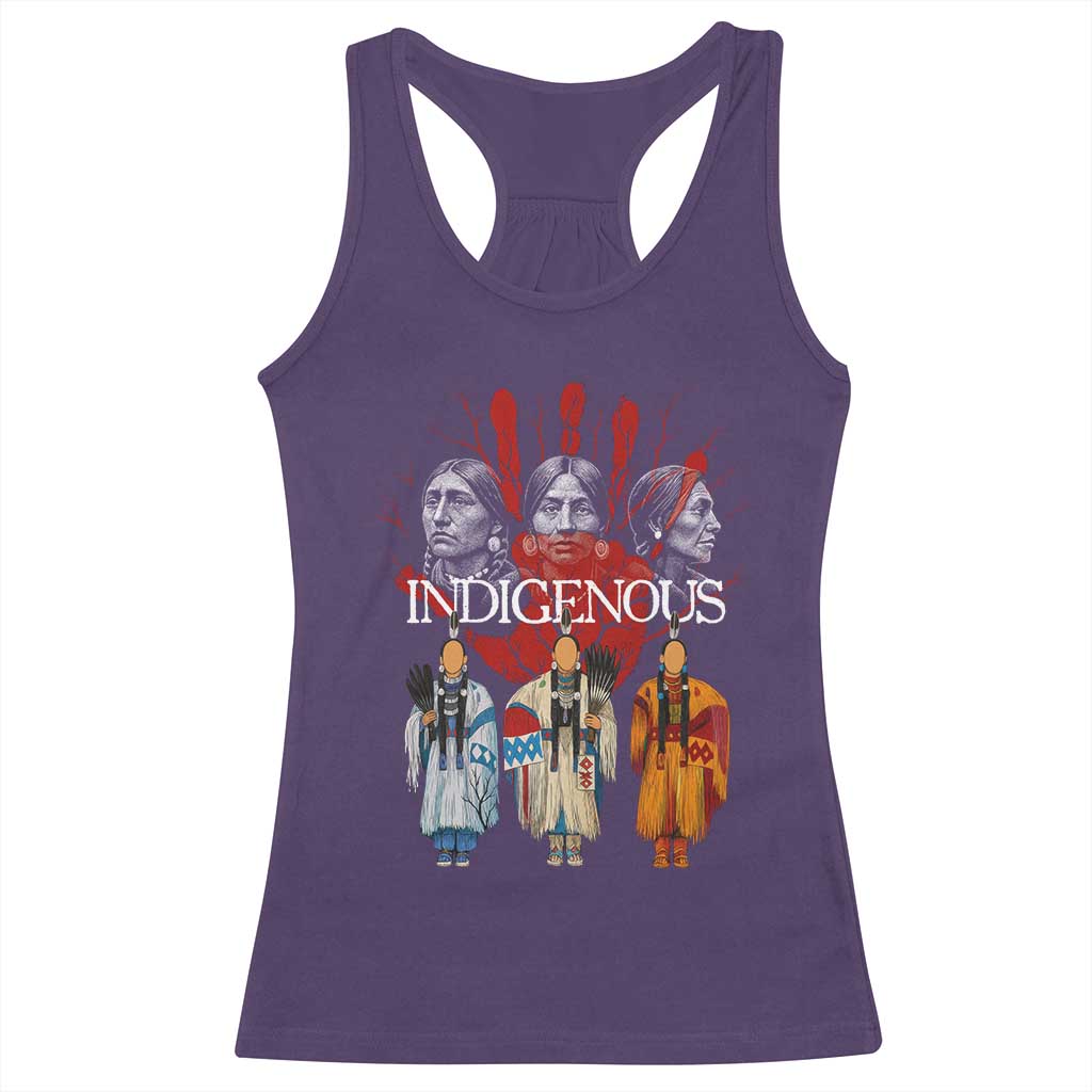 Native American Indigenous Women MMIW Red Hand Indian Racerback Tank Top - Wonder Print Shop