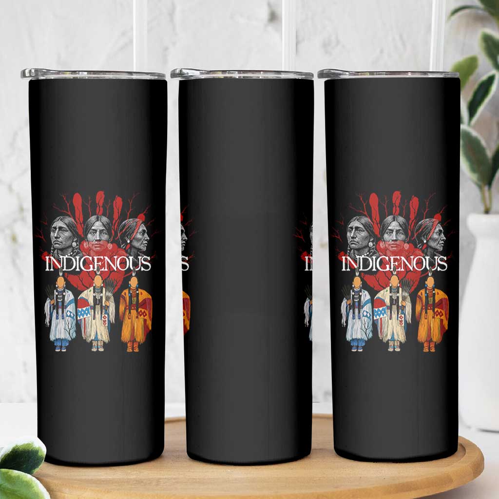 Native American Indigenous Women MMIW Red Hand Indian Skinny Tumbler - Wonder Print Shop