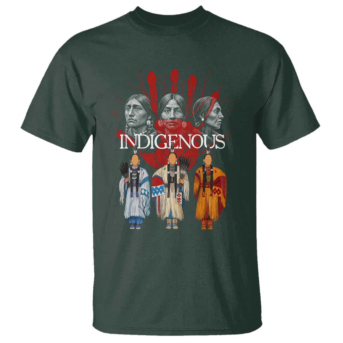 Native American Indigenous Women MMIW Red Hand Indian T Shirt - Wonder Print Shop