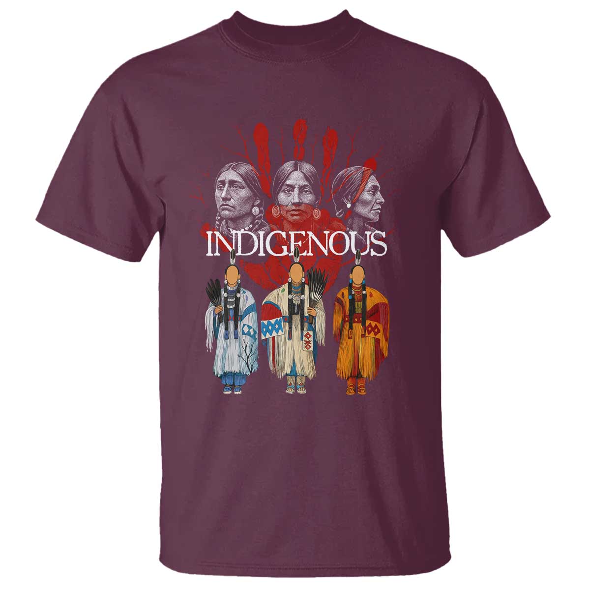 Native American Indigenous Women MMIW Red Hand Indian T Shirt - Wonder Print Shop