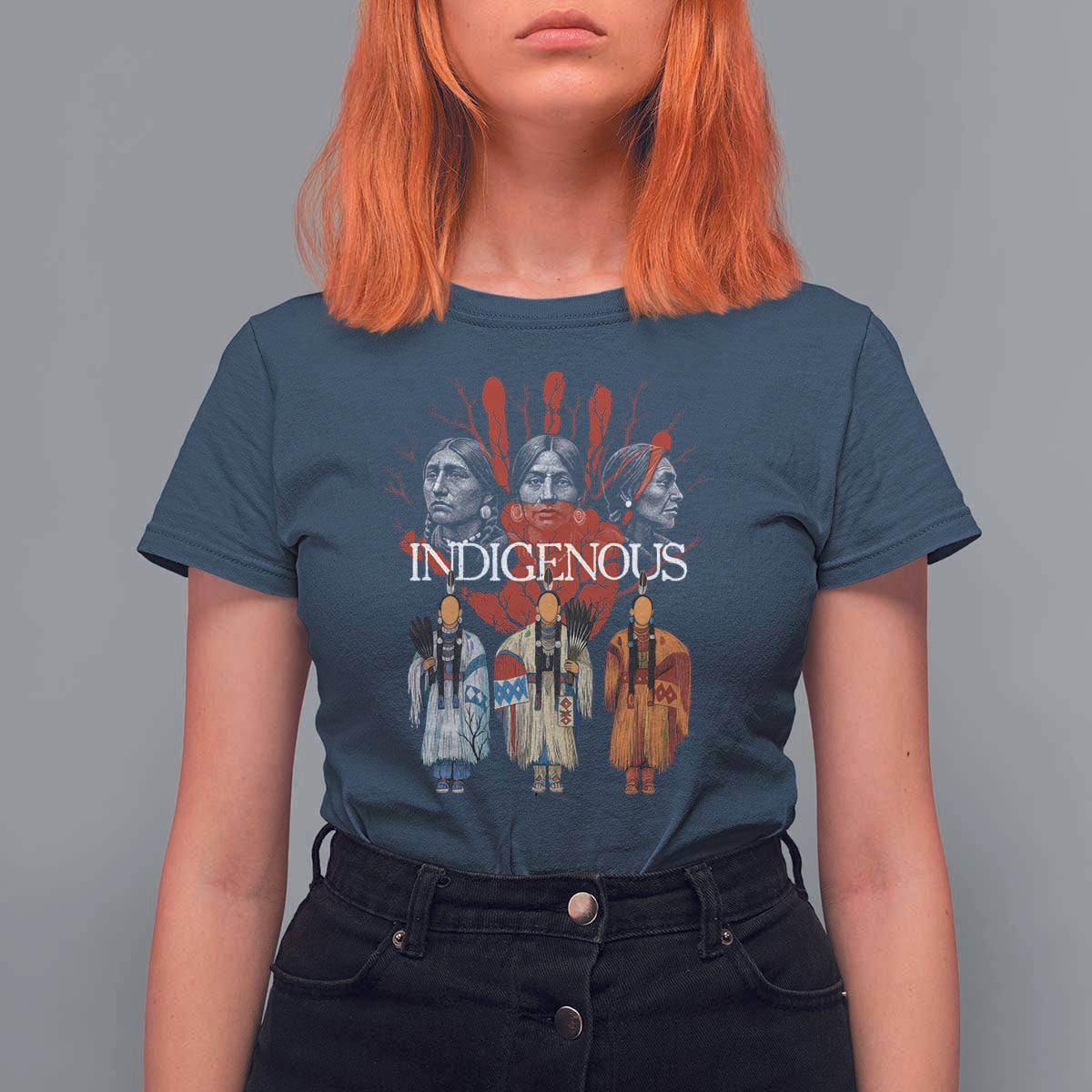 Native American Indigenous Women MMIW Red Hand Indian T Shirt For Women - Wonder Print Shop