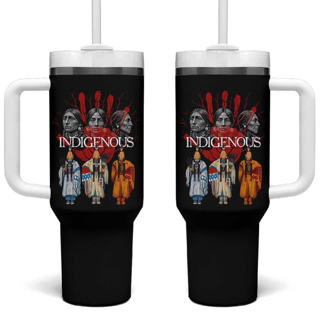 Native American Indigenous Women MMIW Red Hand Indian Tumbler With Handle - Wonder Print Shop