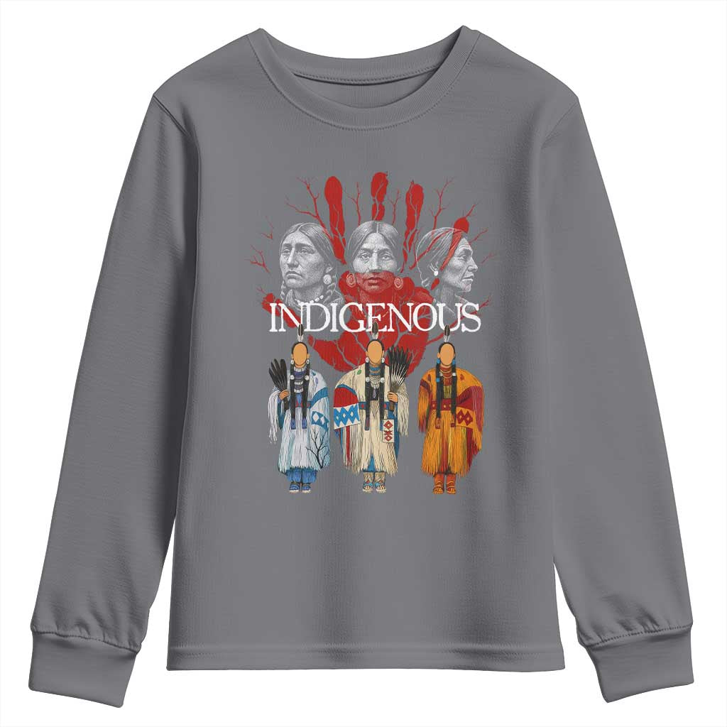 Native American Indigenous Women MMIW Red Hand Indian Youth Sweatshirt - Wonder Print Shop