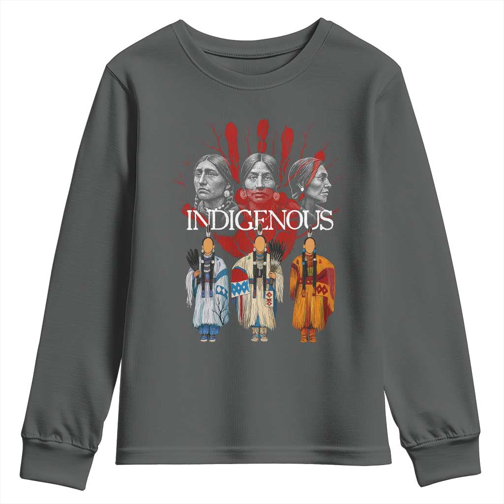 Native American Indigenous Women MMIW Red Hand Indian Youth Sweatshirt - Wonder Print Shop
