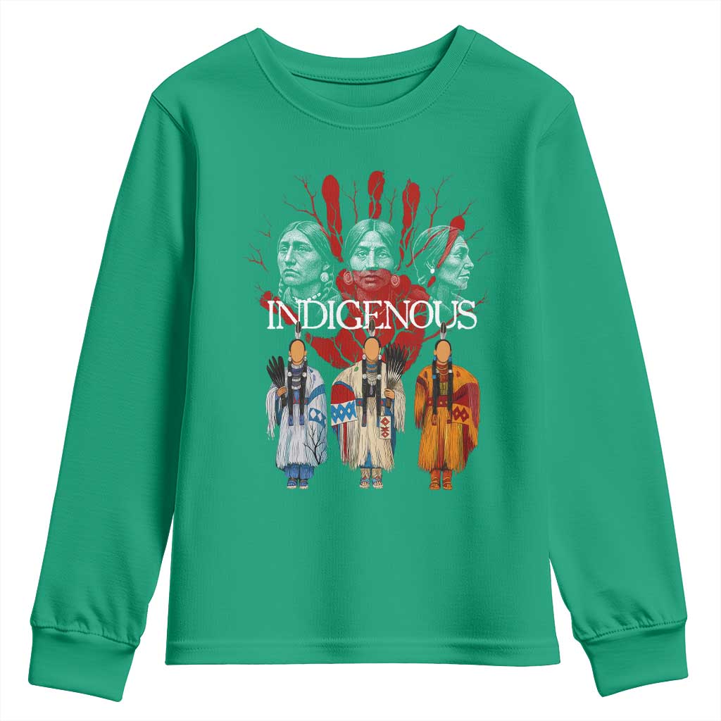 Native American Indigenous Women MMIW Red Hand Indian Youth Sweatshirt - Wonder Print Shop