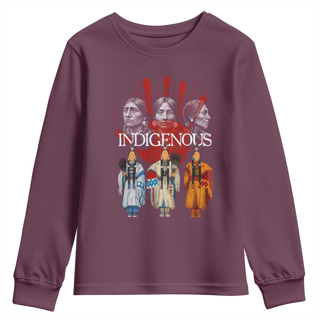 Native American Indigenous Women MMIW Red Hand Indian Youth Sweatshirt - Wonder Print Shop