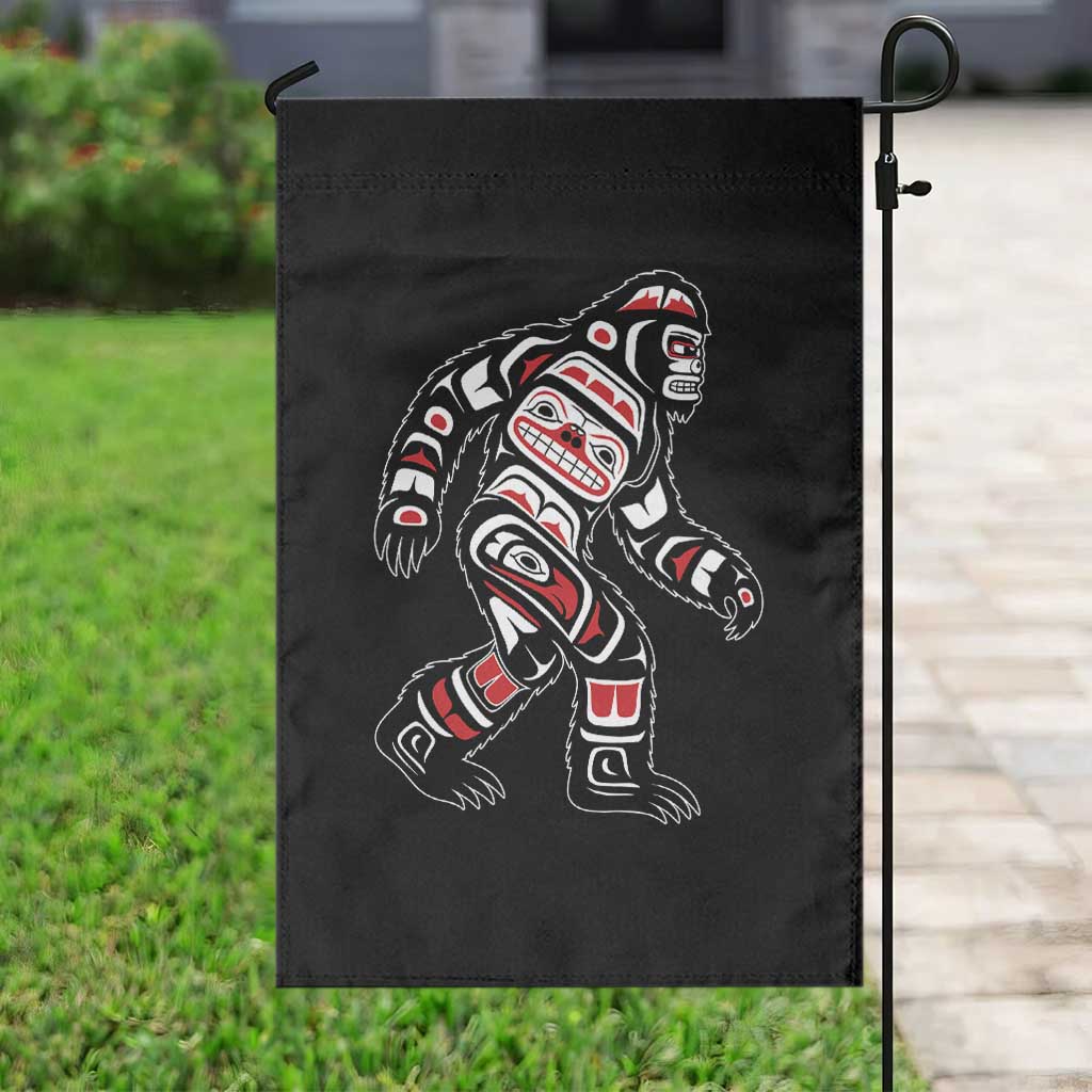 Bigfoot Native American Northwest Coast Art Garden Flag - Wonder Print Shop