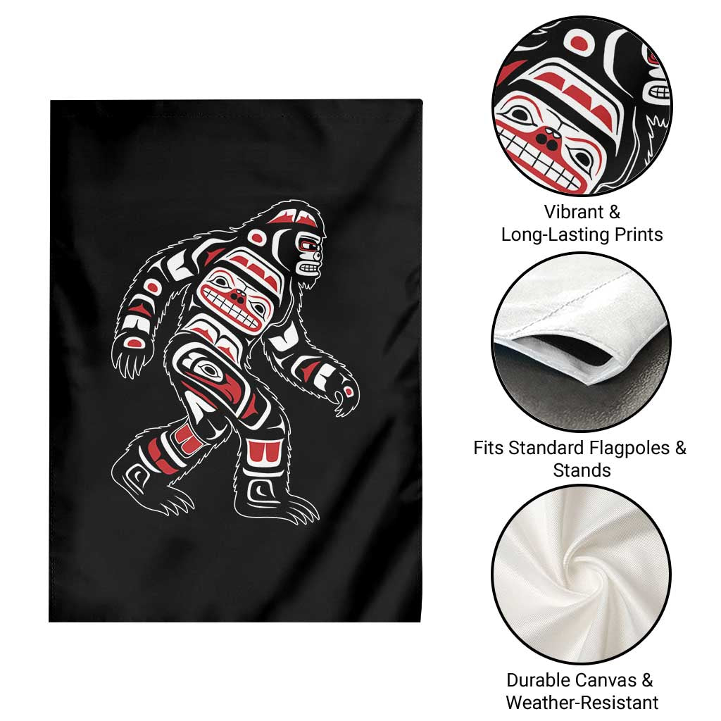 Bigfoot Native American Northwest Coast Art Garden Flag - Wonder Print Shop