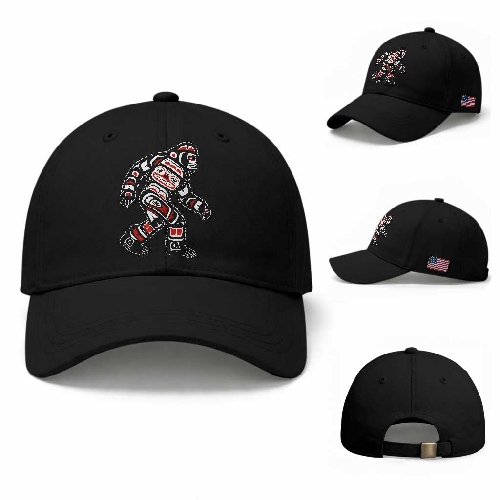 Bigfoot Native American Northwest Coast Art Baseball Cap