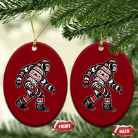 Bigfoot Native American Northwest Coast Art Ceramic Ornament