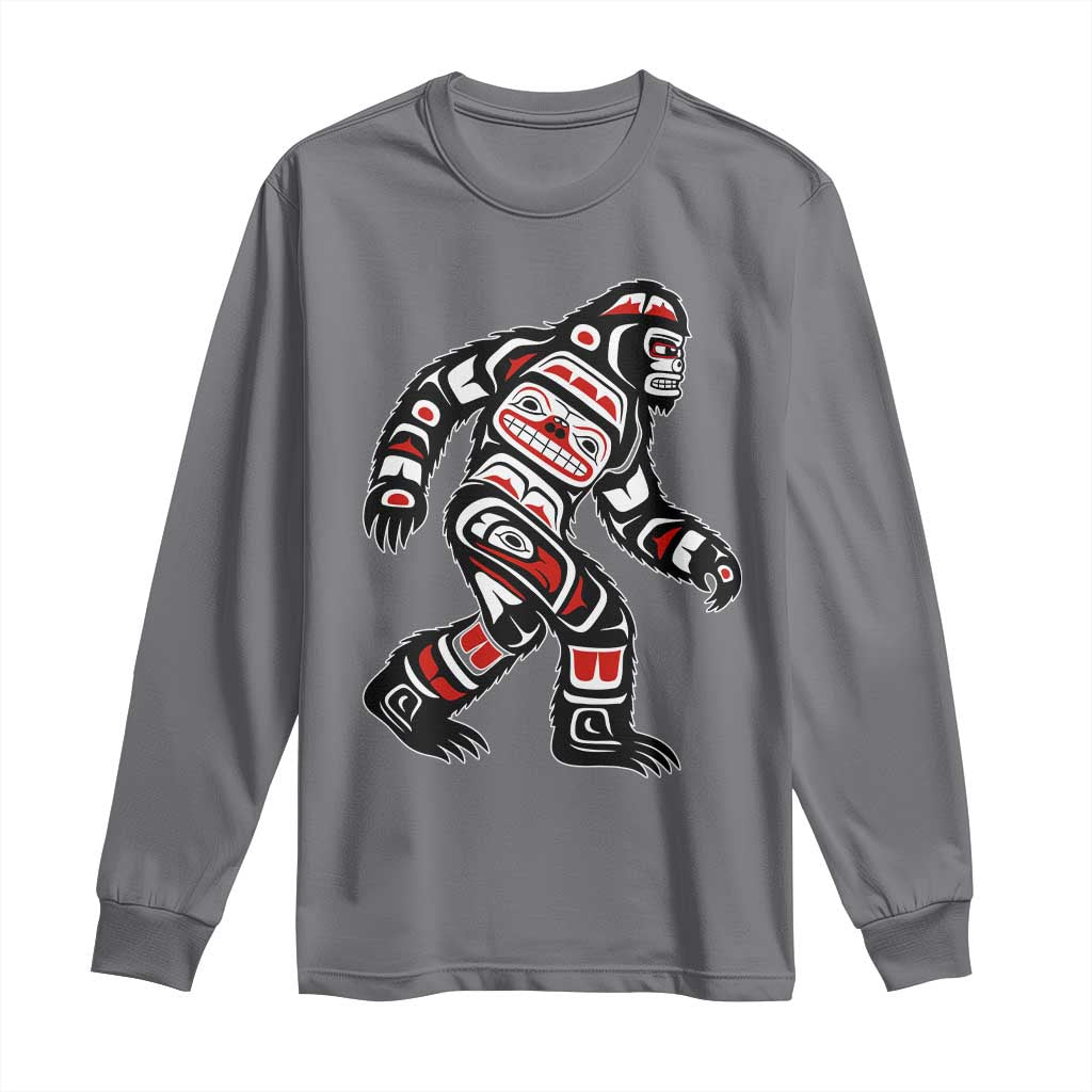Bigfoot Native American Northwest Coast Art Long Sleeve Shirt - Wonder Print Shop