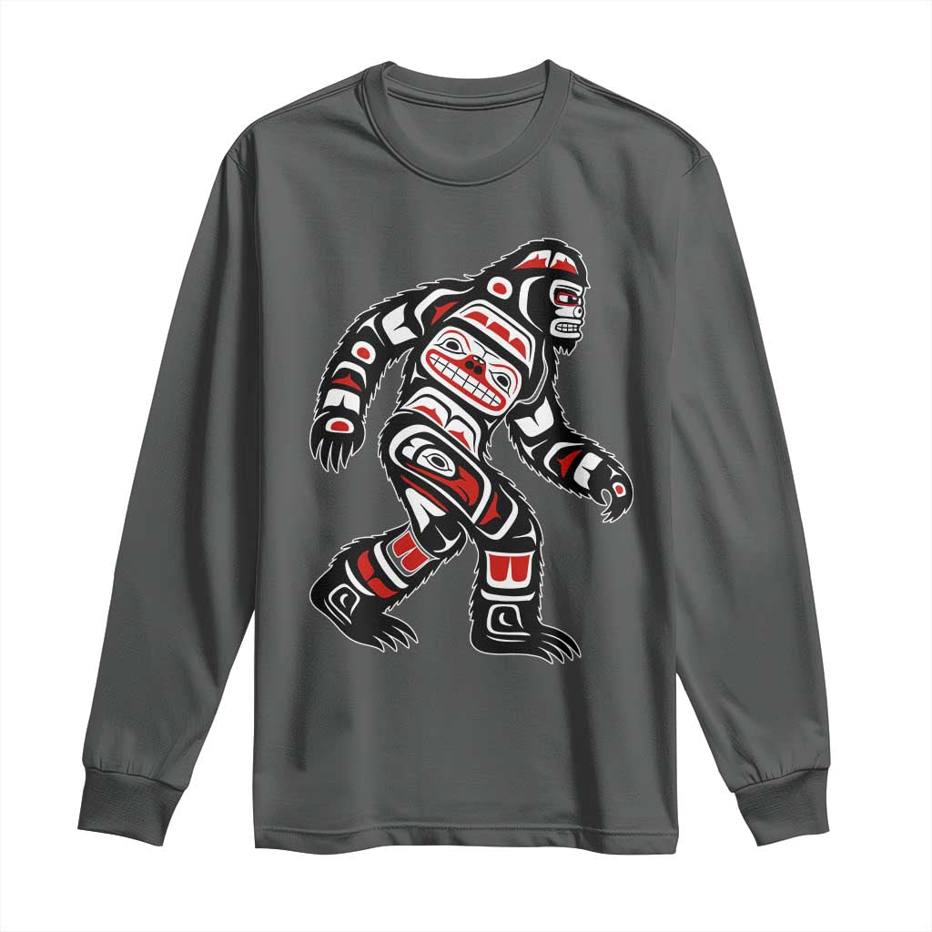 Bigfoot Native American Northwest Coast Art Long Sleeve Shirt - Wonder Print Shop