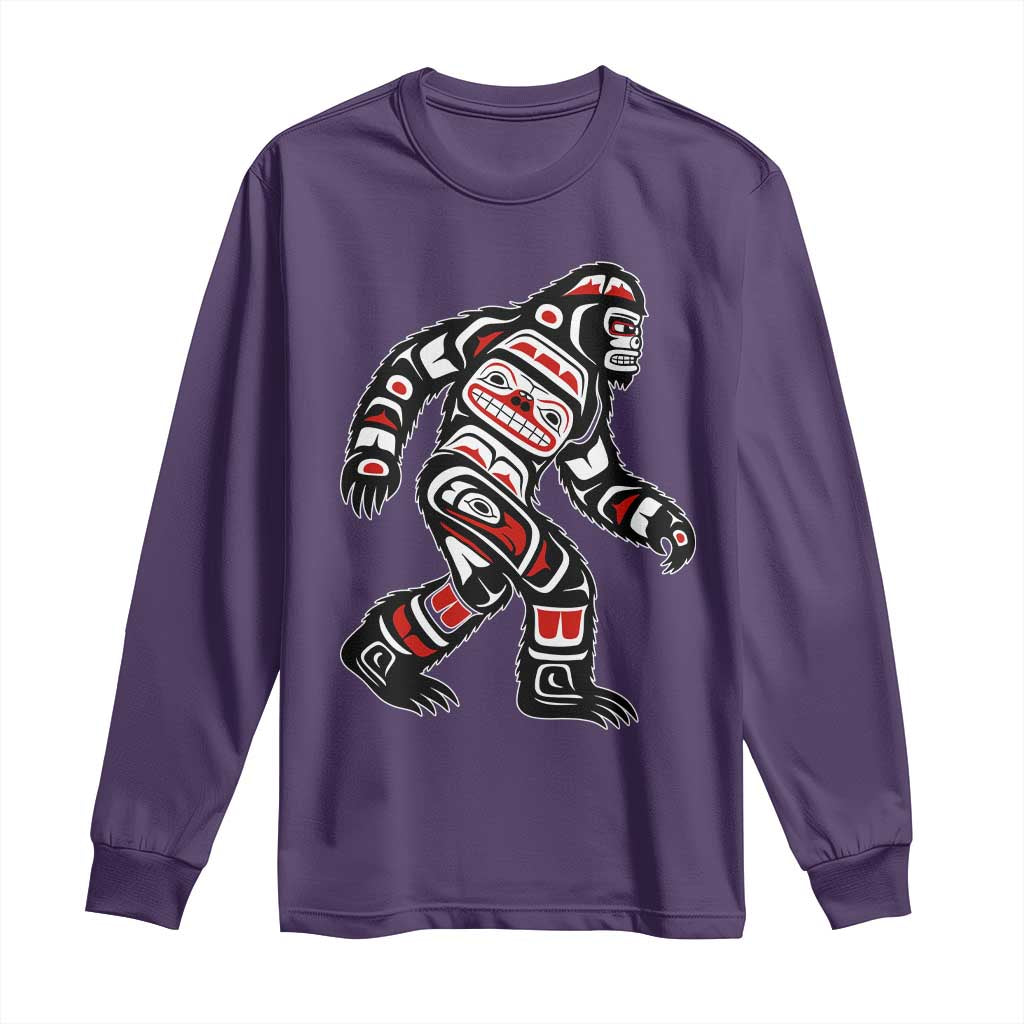 Bigfoot Native American Northwest Coast Art Long Sleeve Shirt - Wonder Print Shop