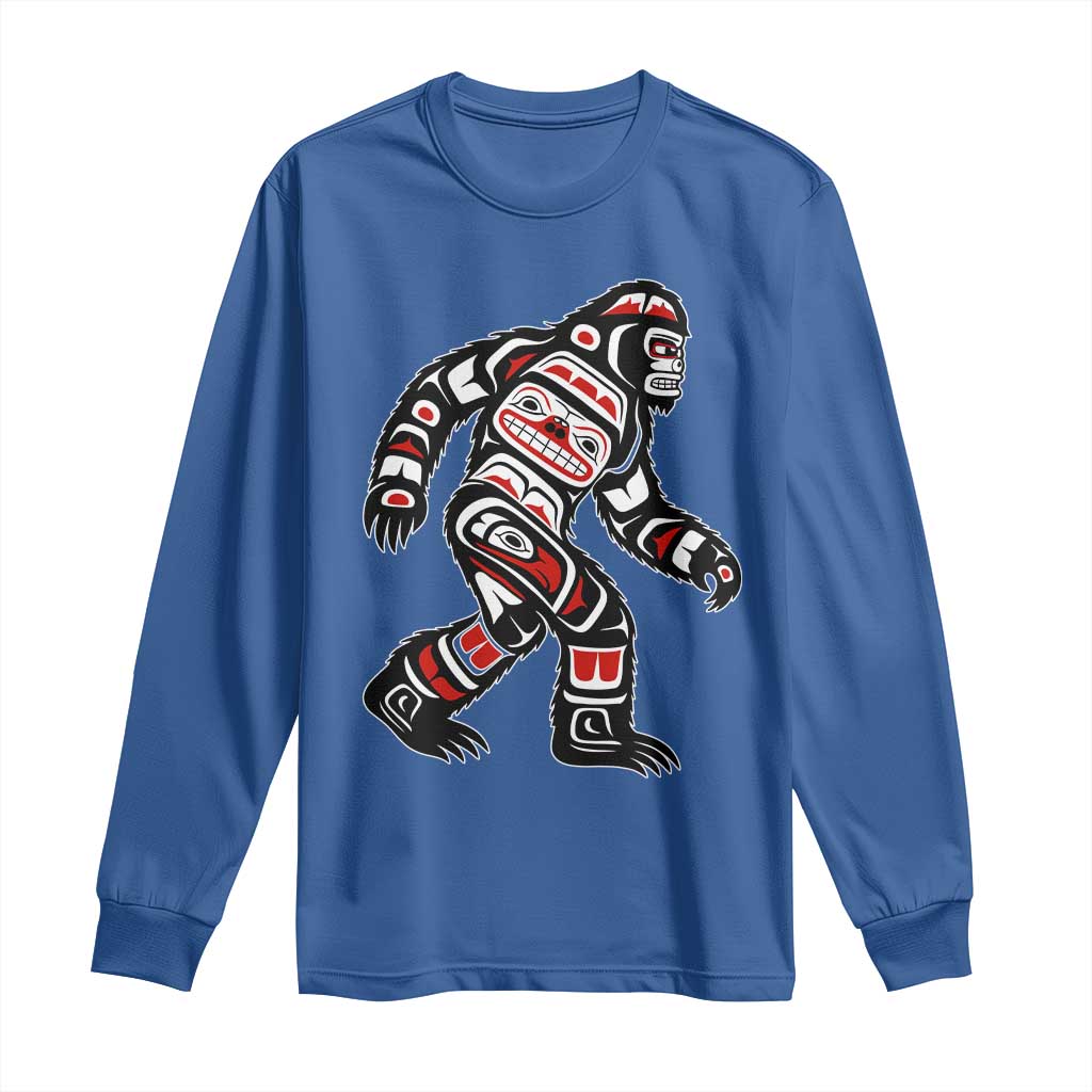Bigfoot Native American Northwest Coast Art Long Sleeve Shirt - Wonder Print Shop