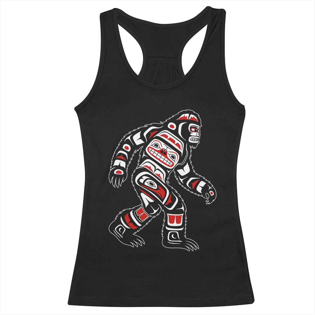 Bigfoot Native American Northwest Coast Art Racerback Tank Top - Wonder Print Shop