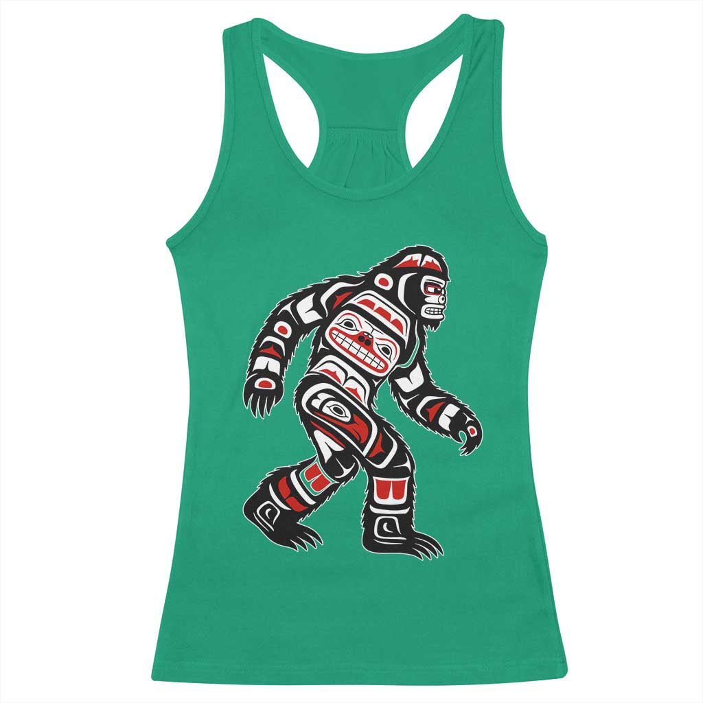 Bigfoot Native American Northwest Coast Art Racerback Tank Top - Wonder Print Shop