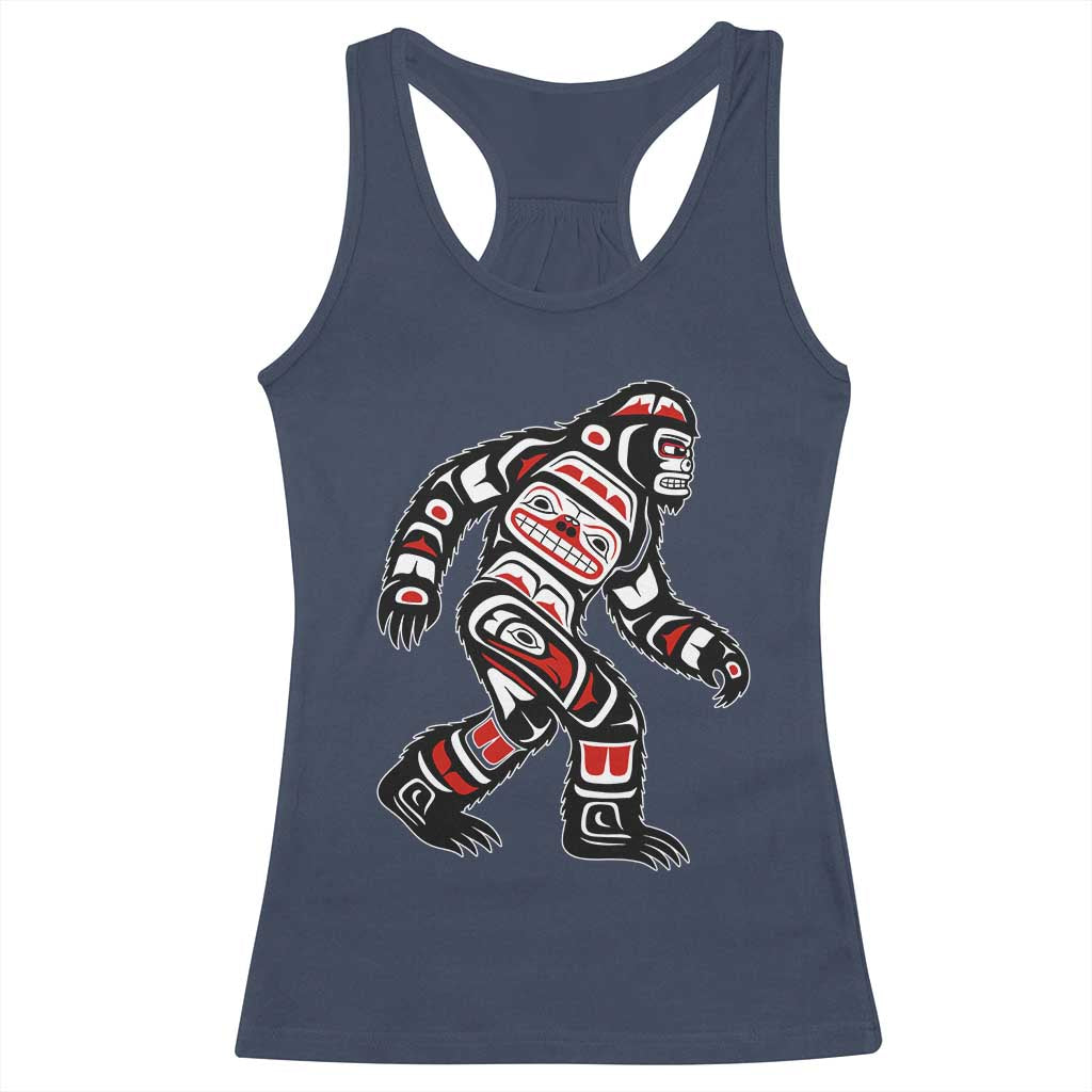 Bigfoot Native American Northwest Coast Art Racerback Tank Top - Wonder Print Shop