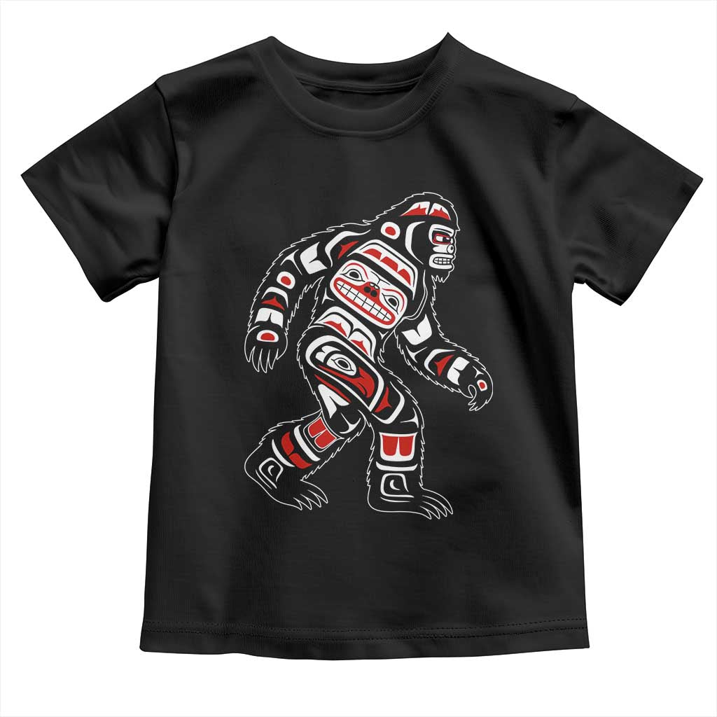 Bigfoot Native American Northwest Coast Art Toddler T Shirt - Wonder Print Shop