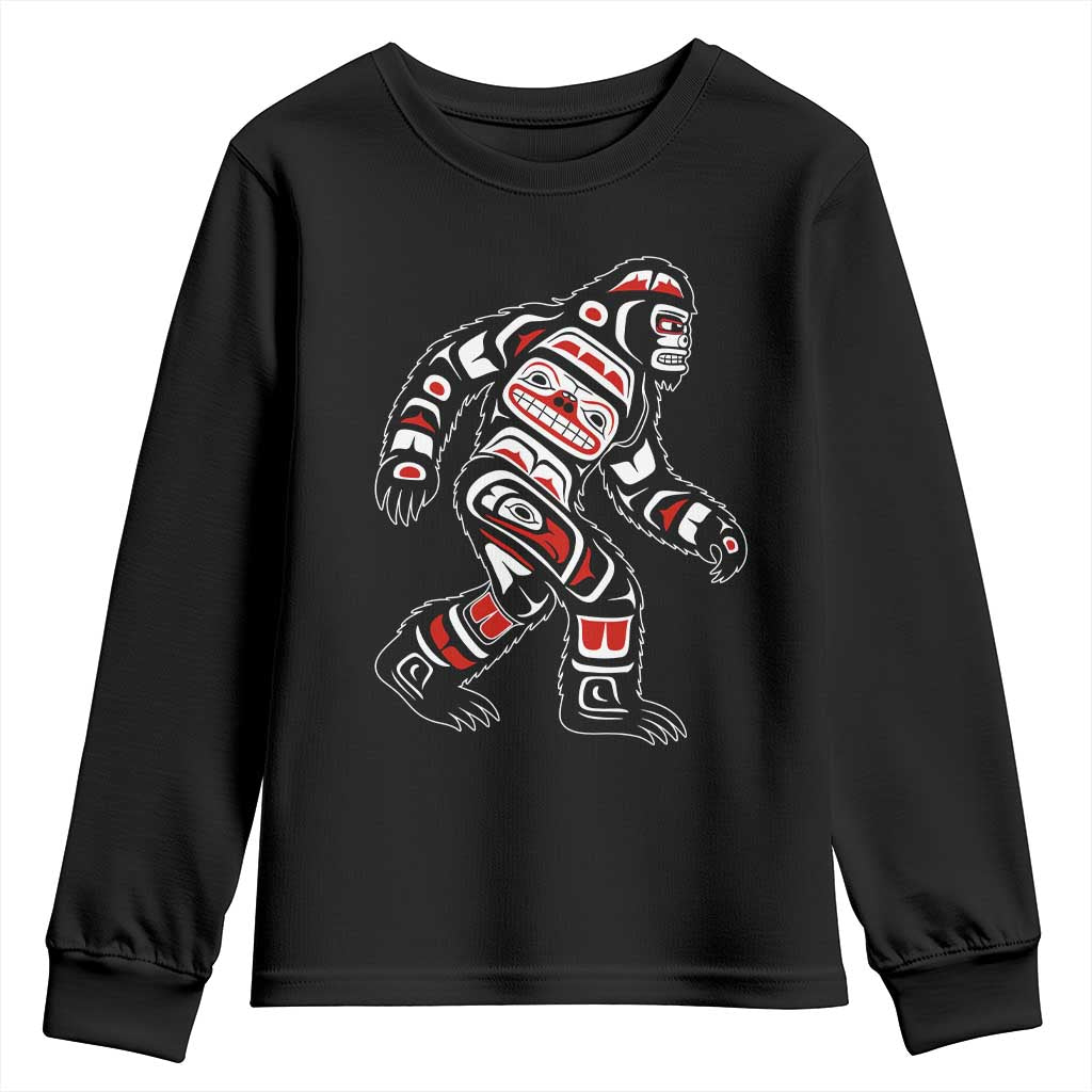 Bigfoot Native American Northwest Coast Art Youth Sweatshirt - Wonder Print Shop