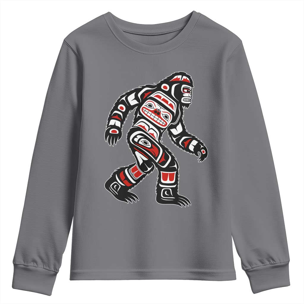 Bigfoot Native American Northwest Coast Art Youth Sweatshirt - Wonder Print Shop