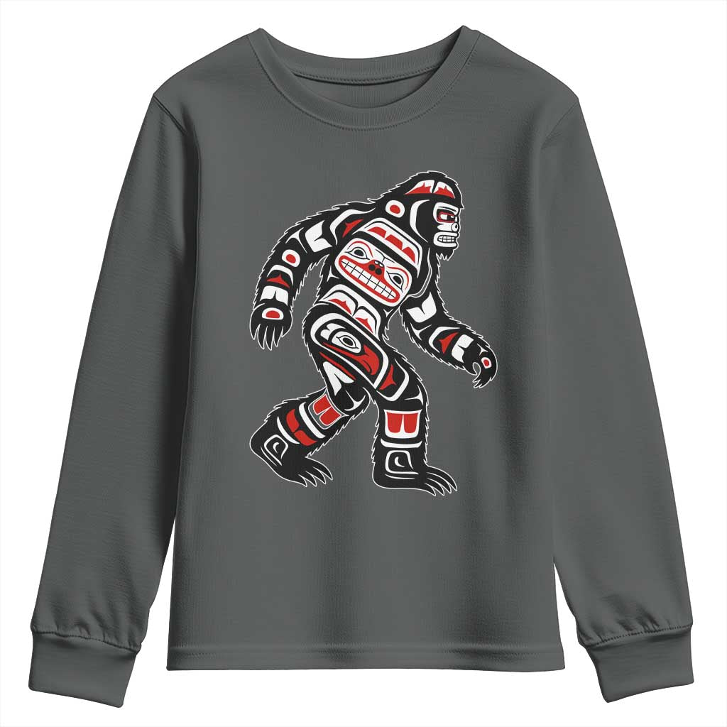 Bigfoot Native American Northwest Coast Art Youth Sweatshirt - Wonder Print Shop