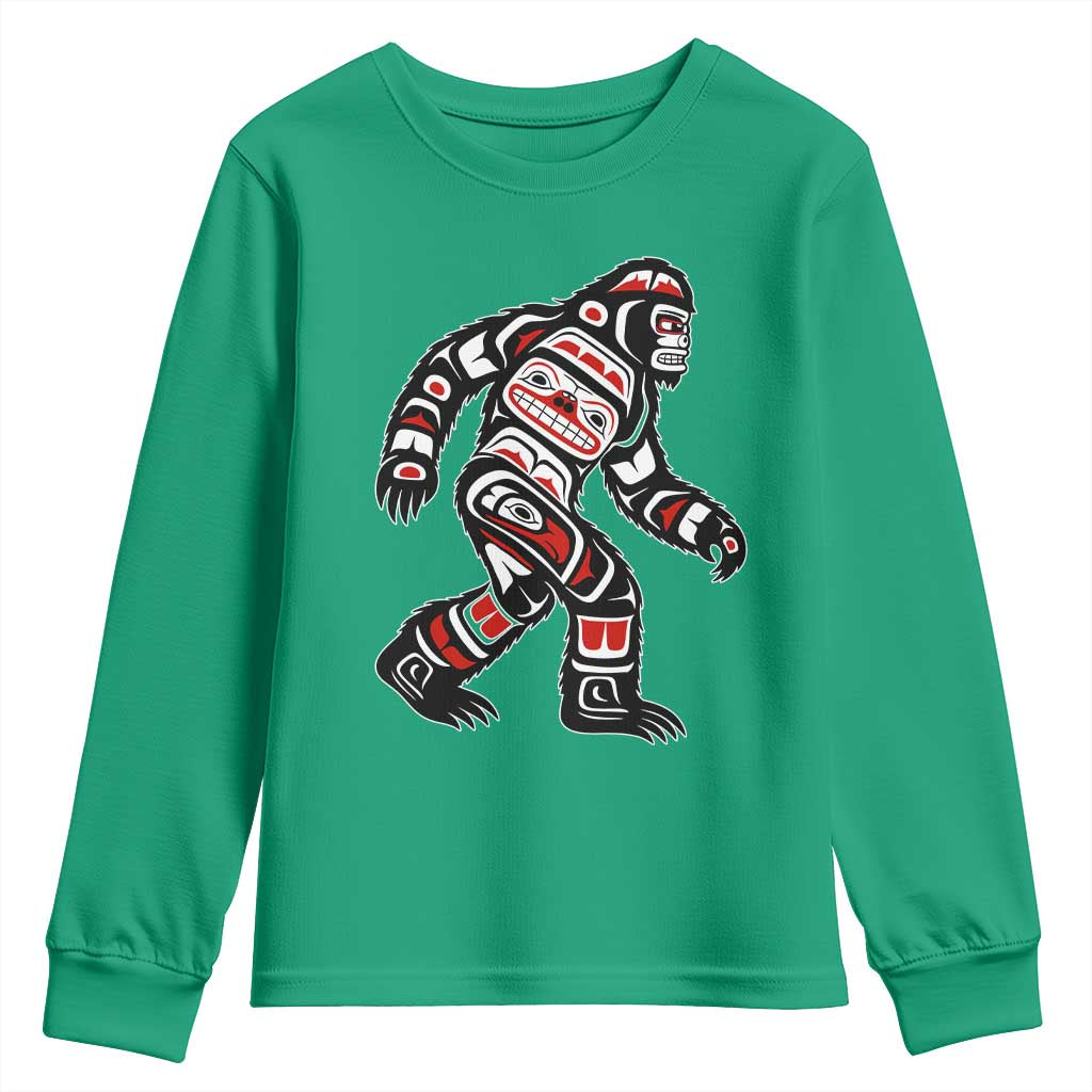 Bigfoot Native American Northwest Coast Art Youth Sweatshirt - Wonder Print Shop