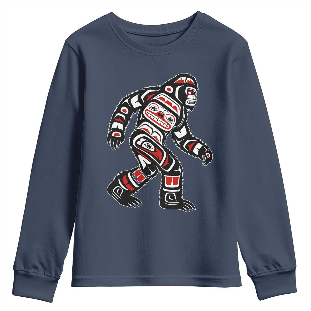 Bigfoot Native American Northwest Coast Art Youth Sweatshirt - Wonder Print Shop