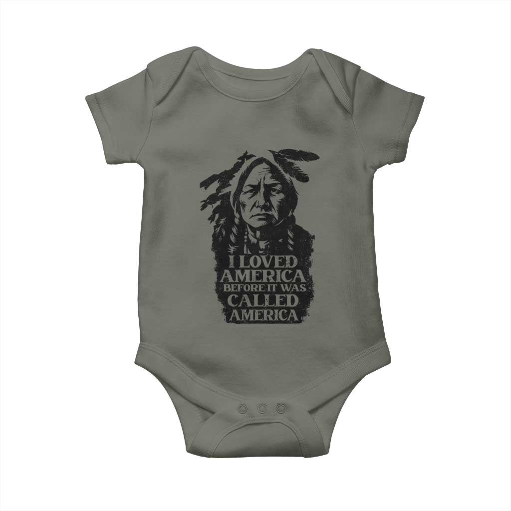 Sitting Bull Baby Onesie I Loved America Before It Was Called America Native American Chief - Wonder Print Shop