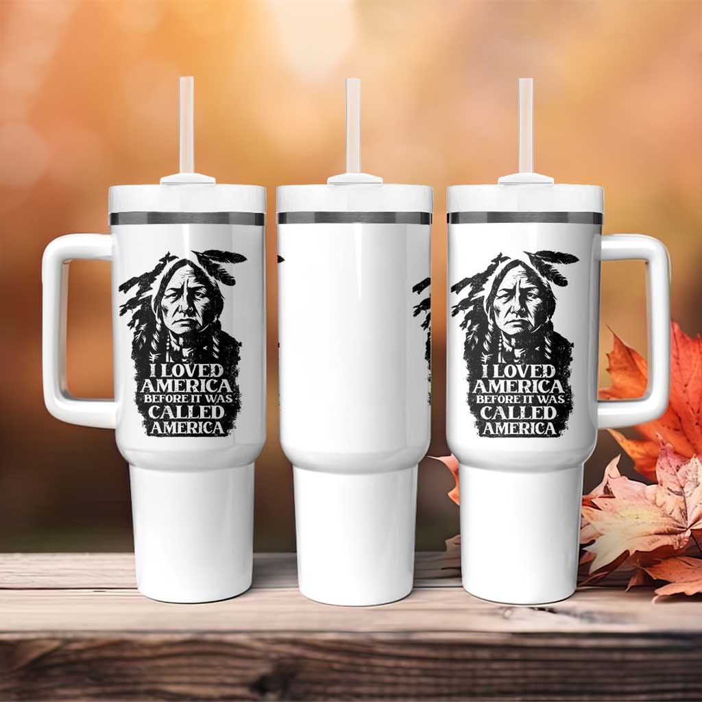 Sitting Bull Tumbler With Handle I Loved America Before It Was Called America Native American Chief - Wonder Print Shop