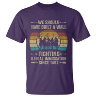 Native American T Shirt We Should Have Built A Wall Fighting Illegal Immigration Since 1492 - Wonder Print Shop