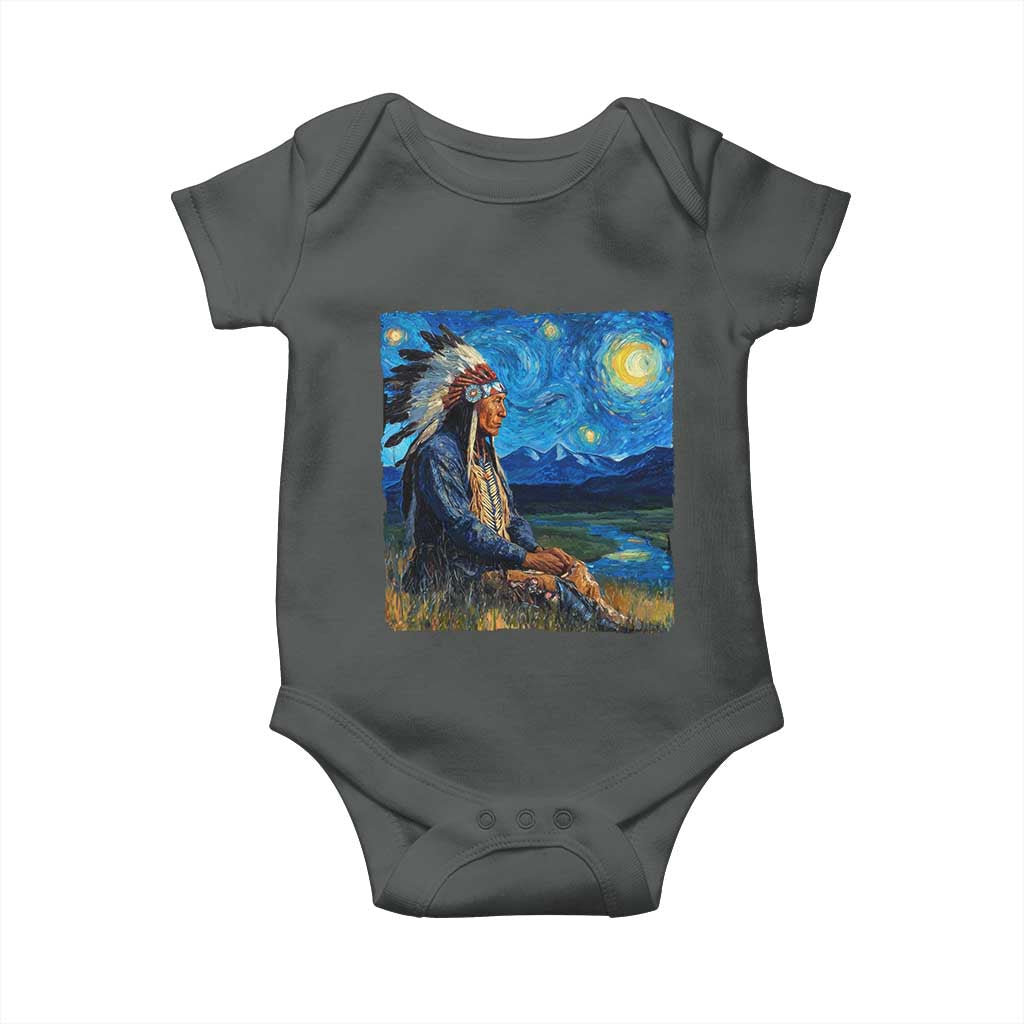Native American Indian Van Goghs Starry Night Baby Onesie - Wonder Print Shop