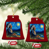 Native American Indian Van Goghs Starry Night Ceramic Ornament
