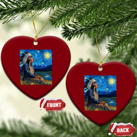 Native American Indian Van Goghs Starry Night Ceramic Ornament