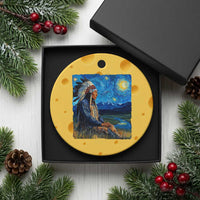 Native American Indian Van Goghs Starry Night Ceramic Ornament