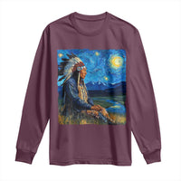 Native American Indian Van Goghs Starry Night Long Sleeve Shirt - Wonder Print Shop