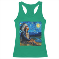 Native American Indian Van Goghs Starry Night Racerback Tank Top - Wonder Print Shop