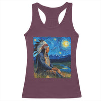 Native American Indian Van Goghs Starry Night Racerback Tank Top - Wonder Print Shop
