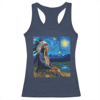 Native American Indian Van Goghs Starry Night Racerback Tank Top - Wonder Print Shop