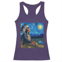 Native American Indian Van Goghs Starry Night Racerback Tank Top - Wonder Print Shop